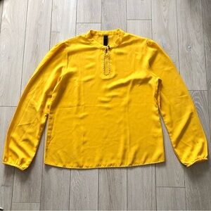 Kazo Mustard Yellow Long Sleeve Blouse Size L